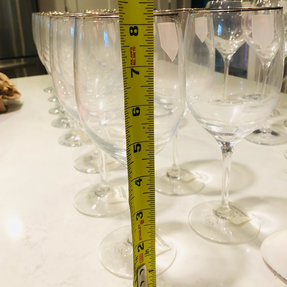 Lenox Solitaire Platinum Trim Iced Beverage Crystal Glasses **4 glasses**